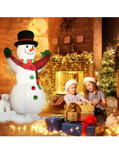 Muñeco de Nieve Inflable Tangkula 182 cm con Luces LED 2