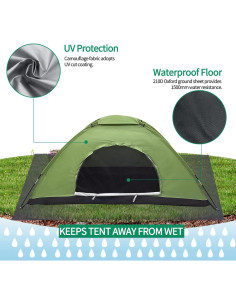 Tienda de Camping Sutekus Ultraligera 1 Persona Verde 210x90x100cm 2