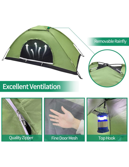 Tienda de Camping Sutekus Ultraligera 1 Persona Verde 210x90x100cm