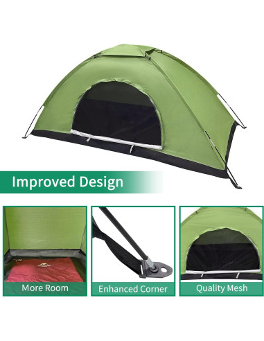 Tienda de Camping Sutekus Ultraligera 1 Persona Verde 210x90x100cm