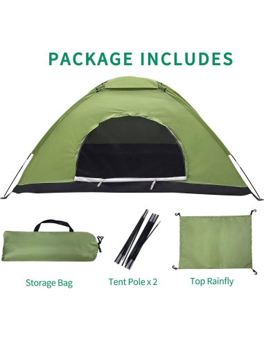 Tienda de Camping Sutekus Ultraligera 1 Persona Verde 210x90x100cm