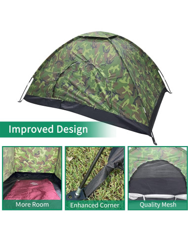 Tienda de Camping Sutekus Individual Camuflaje 1 Persona 210D