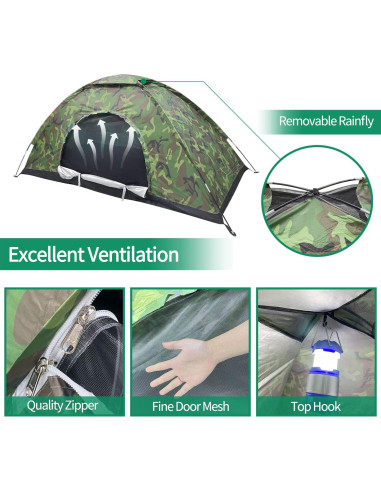 Tienda de Camping Sutekus Individual Camuflaje 1 Persona 210D