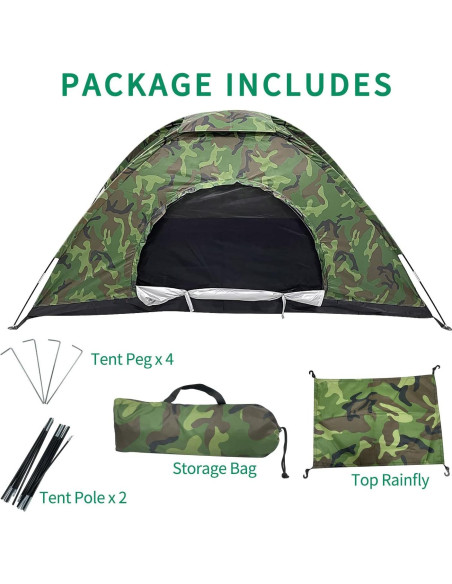 Tienda de Camping Sutekus Individual Camuflaje 1 Persona 210D