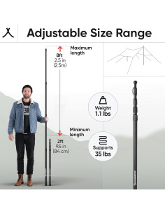 Postes Telescópicos de Aluminio Green Elephant - 2 Unidades Ajustables 0.6m a 2.4m 2