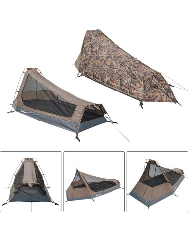 Tienda Bivy GEERTOP Ultraligera 1 Persona 3 Temporadas Impermeable