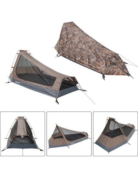 Tienda Bivy GEERTOP Ultraligera 1 Persona 3 Temporadas Impermeable
