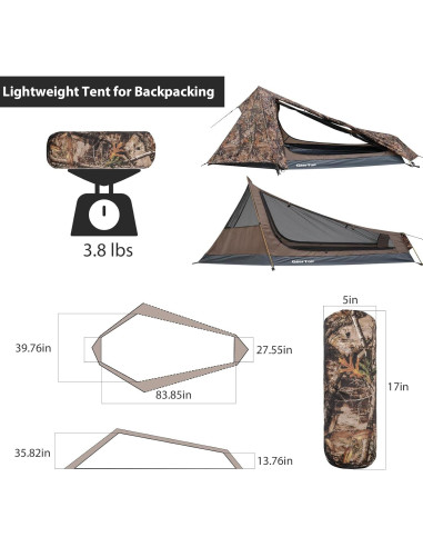 Tienda Bivy GEERTOP Ultraligera 1 Persona 3 Temporadas Impermeable