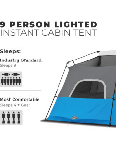 Carpa Instantánea CORE Iluminada para 9 Personas con LED 2