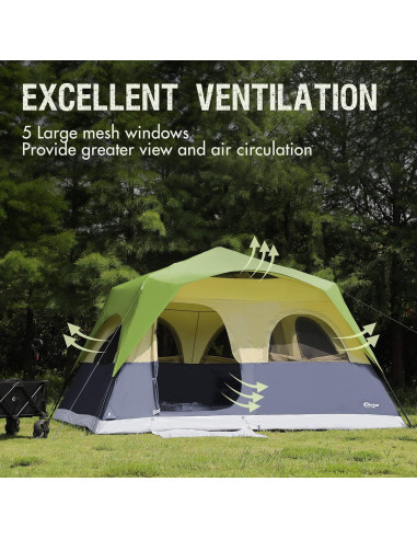Tienda Instantánea PORTAL para 8 Personas Impermeable Verde