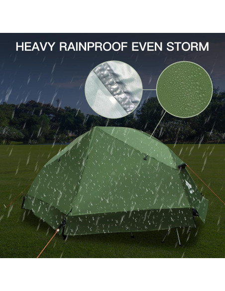 Cama Cot Impermeable Night Cat para Camping 1 Persona Verde