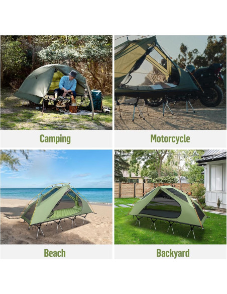 Cama Cot Impermeable Night Cat para Camping 1 Persona Verde