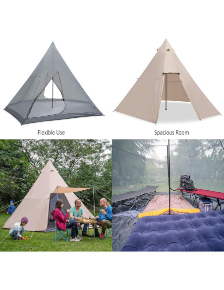 Tienda de Camping KAZOO T8 Grande Impermeable 8 Personas Tienda de Camping KAZOO T8 Grande Impermeable 8 Personas