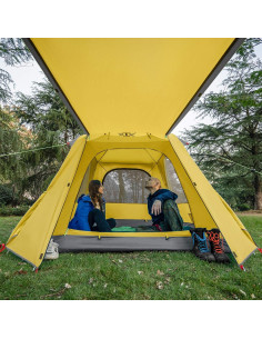 Tienda de Camping KAZOO Saturn 3 Personas Impermeable Amarillo 2