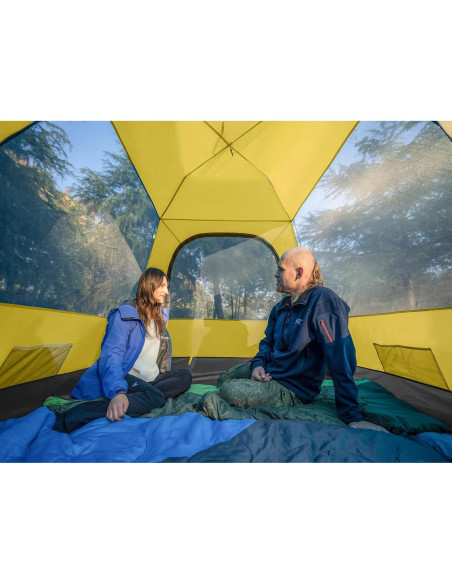 Tienda de Camping KAZOO Saturn 3 Personas Impermeable Amarillo