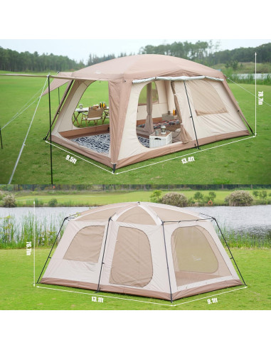 Carpa de Camping Vidalido para 8-10 Personas Impermeable