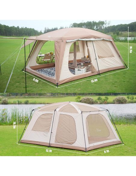 Carpa de Camping Vidalido para 8-10 Personas Impermeable