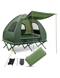 Cama Tienda de Camping BANGTANE 2 Personas con Colchón y Sacos