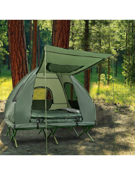 Cama Tienda de Camping BANGTANE 2 Personas con Colchón y Sacos