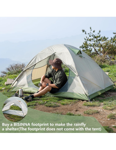 Carpa de Camping BISINNA Run 2 para 2 Personas Impermeable