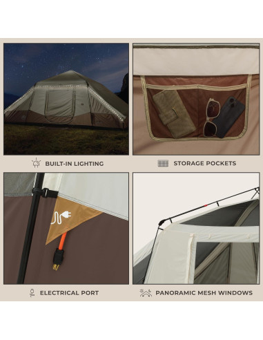 Carpa Instantánea CORE Pirámide Iluminada para 10 Personas