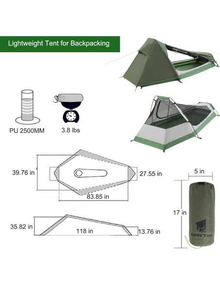 Tienda Bivy GEERTOP para 1 Persona Impermeable 4 Temporadas