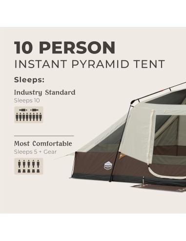 Carpa Instantánea CORE Pirámide Iluminada para 10 Personas