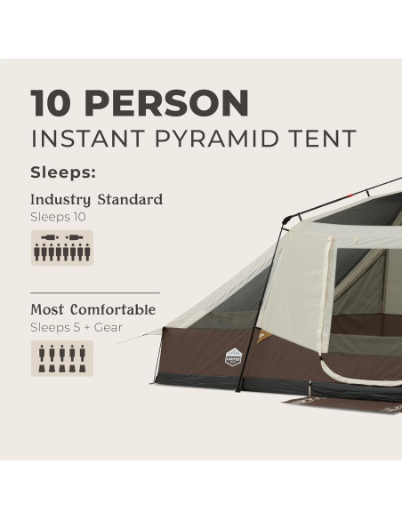 Carpa Instantánea CORE Pirámide Iluminada para 10 Personas Carpa Instantánea CORE Pirámide Iluminada para 10 Personas