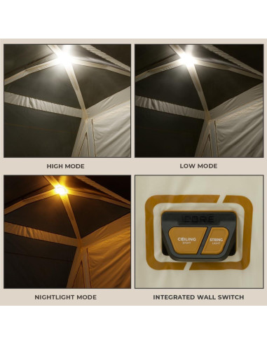Carpa Instantánea CORE Pirámide Iluminada para 10 Personas