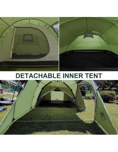 Carpa Ayamaya Túnel 4 Personas Impermeable con Vestíbulo