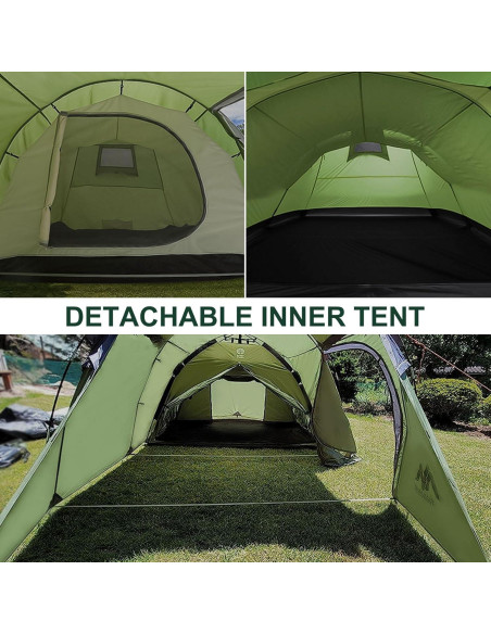 Carpa Ayamaya Túnel 4 Personas Impermeable con Vestíbulo