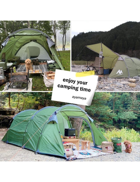Carpa Ayamaya Túnel 4 Personas Impermeable con Vestíbulo