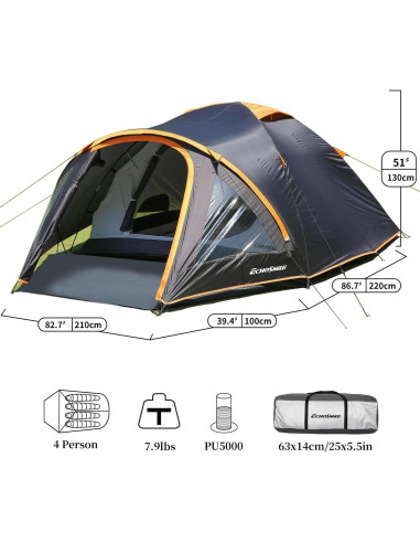 Tienda de Camping EchoSmile LTT210WGLH para 4 Personas