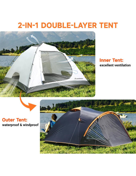 Tienda de Camping EchoSmile LTT210WGLH para 4 Personas