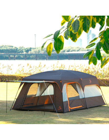 Carpa KTT Extra Grande 14 Personas Impermeable 2 Habitaciones
