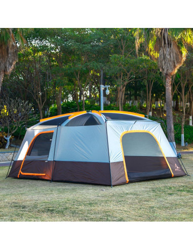 Carpa KTT Extra Grande 14 Personas Impermeable 2 Habitaciones
