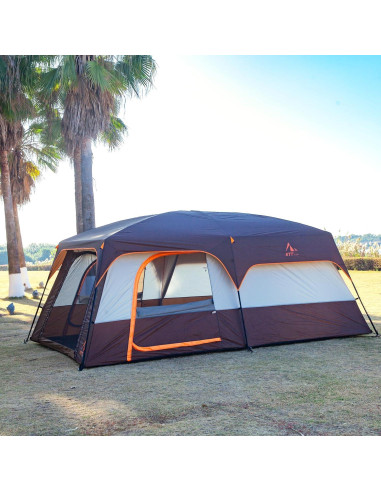 Carpa KTT Extra Grande 14 Personas Impermeable 2 Habitaciones
