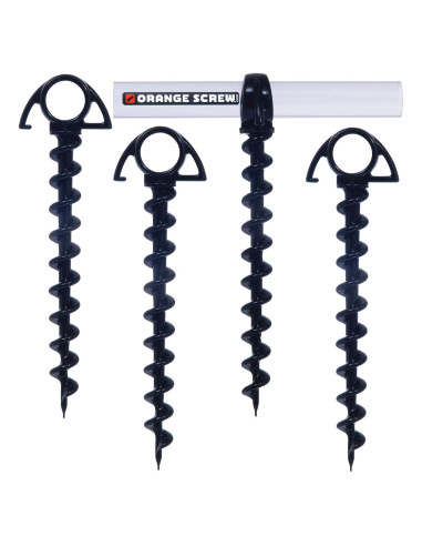 Anclajes de Tierra Orange Screw - Estacas de Tornillo 4 Piezas