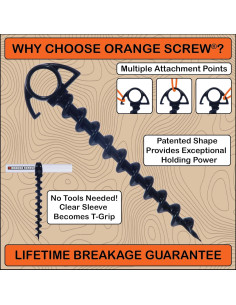 Anclajes de Tierra Orange Screw - Estacas de Tornillo 4 Piezas 2