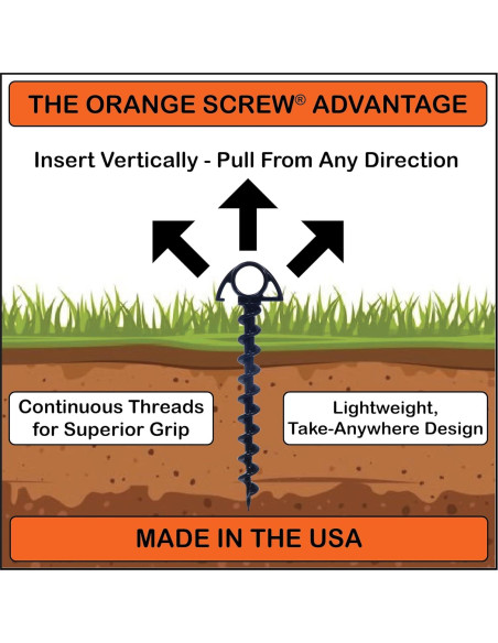 Anclajes de Tierra Orange Screw - Estacas de Tornillo 4 Piezas
