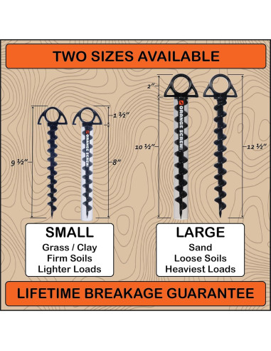 Anclajes de Tierra Orange Screw - Estacas de Tornillo 4 Piezas