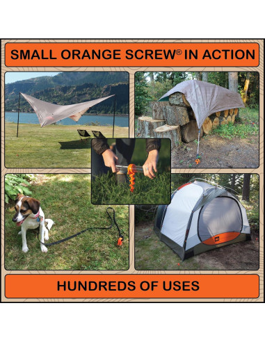 Anclajes de Tierra Orange Screw - Estacas de Tornillo 4 Piezas