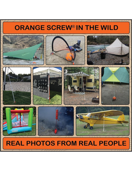 Anclajes de Tierra Orange Screw - Estacas de Tornillo 4 Piezas