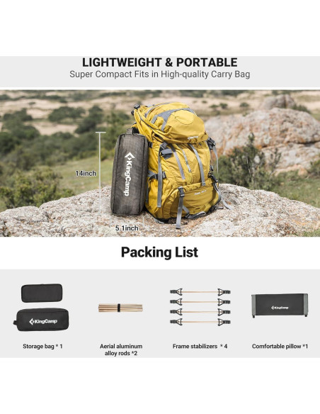 Cama Plegable KingCamp para Camping 190.5x63.5cm Soporta 120kg