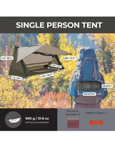 Tienda Bivy Ultraligera OneWind para 1 Persona Impermeable