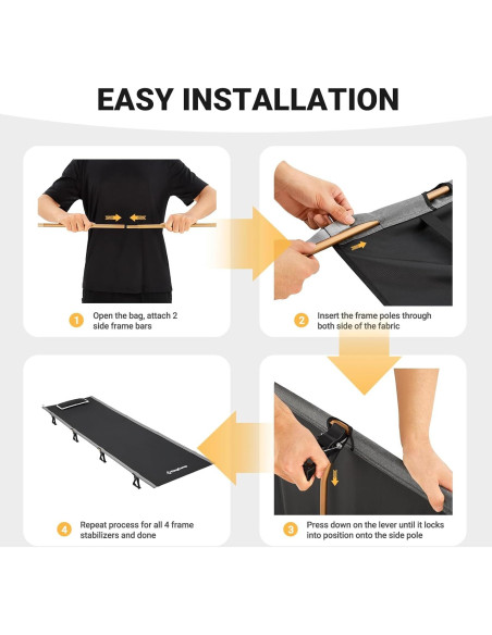 Cama Plegable KingCamp para Camping 190.5x63.5cm Soporta 120kg