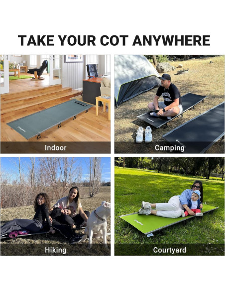 Cama Plegable KingCamp para Camping 190.5x63.5cm Soporta 120kg