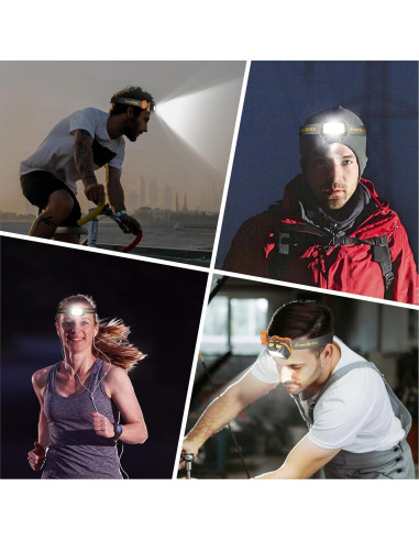 Linterna Frontal EverBrite 300 Lúmenes 7 Modos Ajustable Naranja