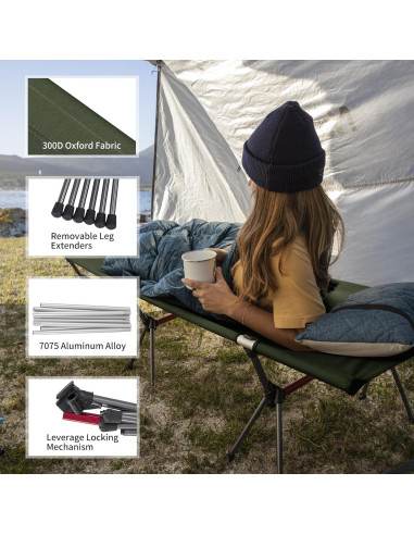 Cama de Camping Plegable Naturehike ArmyWild 189.9x65x38cm