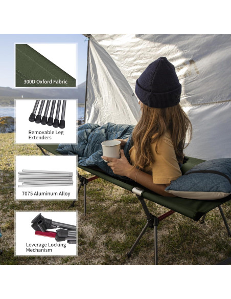 Cama de Camping Plegable Naturehike ArmyWild 189.9x65x38cm